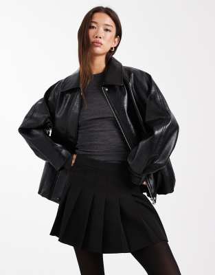 Asos Design Pleated Mini Skirt In Black