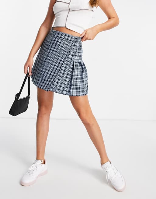 Pleated plaid hotsell skirt asos