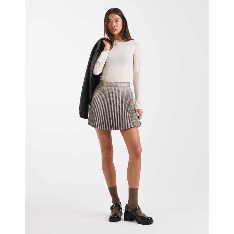 ASOS DESIGN pleated mini skirt in check | ASOS