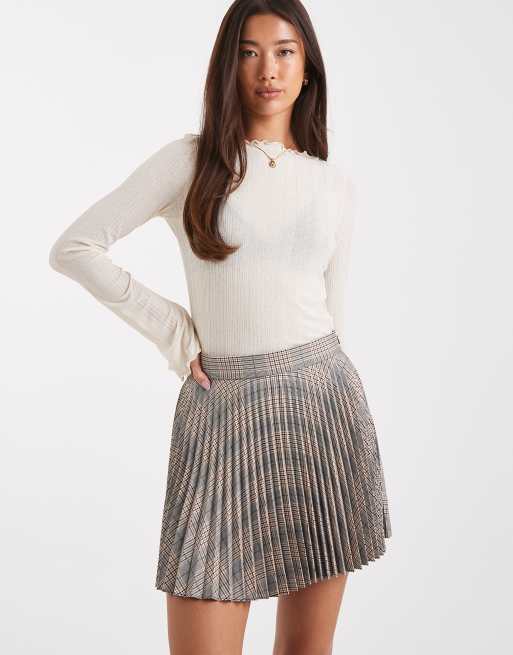 ASOS DESIGN pleated mini skirt in check, 2 of 5