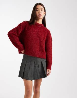 Asos Design Pleated Mini Skirt In Gray