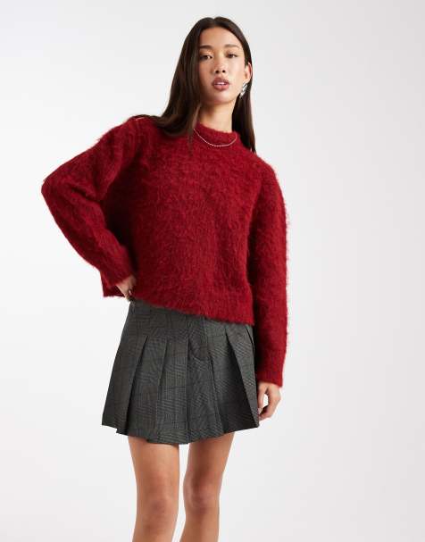 ASOS DESIGN pleated mini skirt in gray plaid - view 1