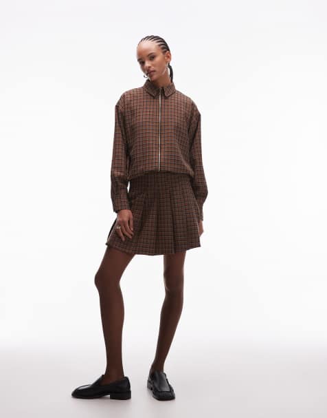 ASOS DESIGN pleated mini skirt in plaid - part of a set - view 1