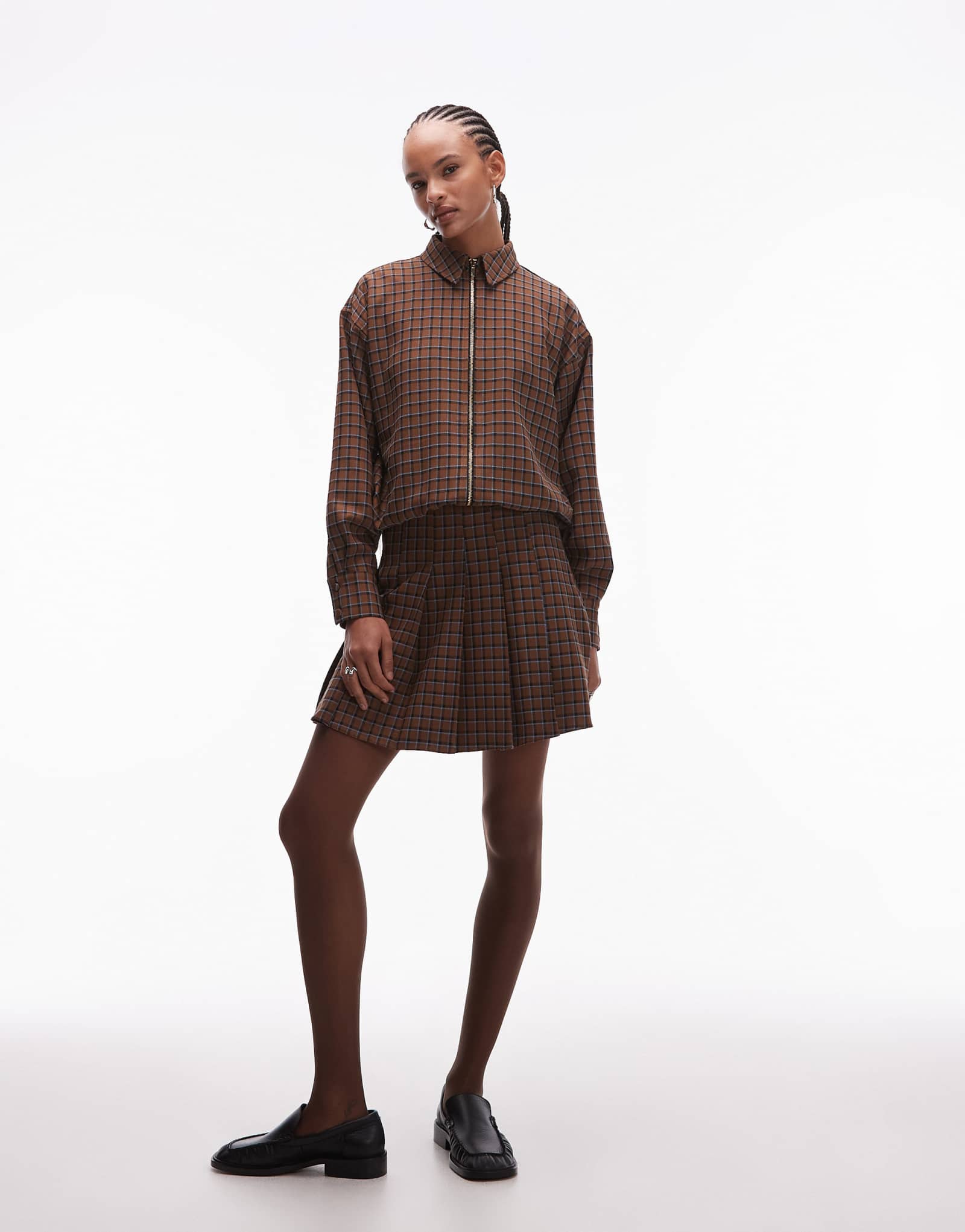 Дизайнерская плиссированная мини-юбка ASOS в клетку - часть комплекта