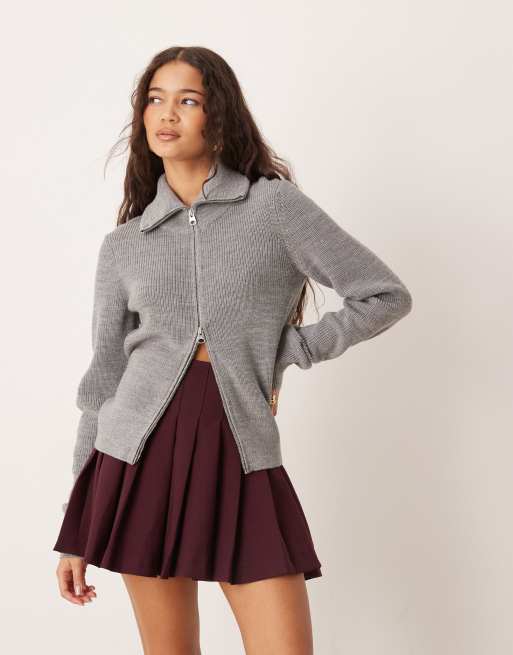 ASOS DESIGN pleated mini skirt in plum