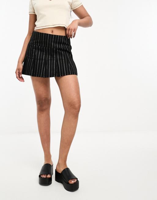 ASOS DESIGN pleated mini skirt in black