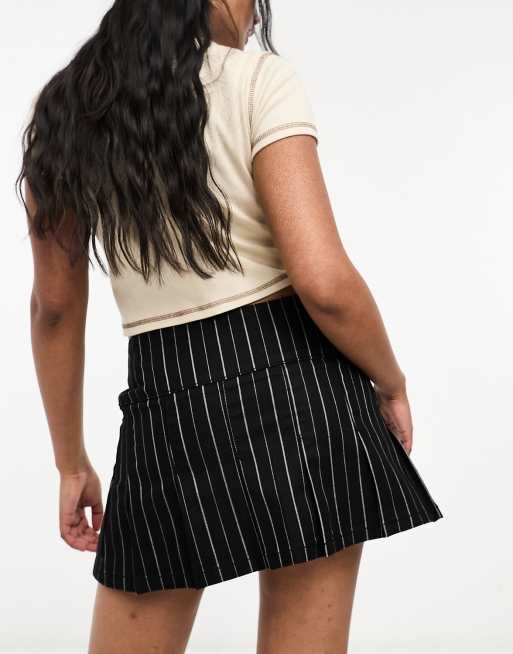 ASOS DESIGN pleated mini skirt in black