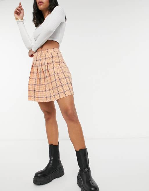 Pleated plaid clearance skirt asos