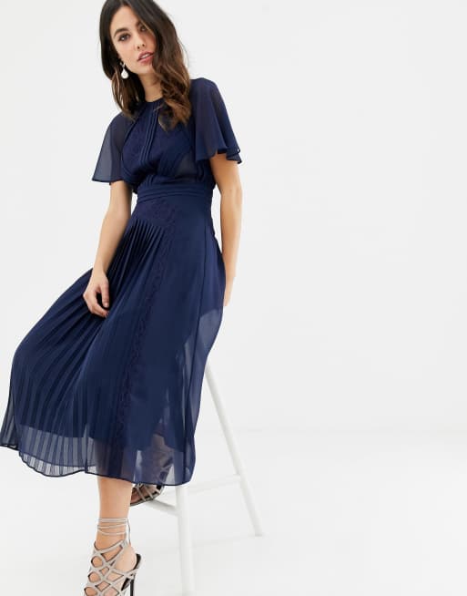 Asos lace insert panelled best sale midi dress