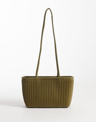 ASOS DESIGN pleated shoulder bag in green