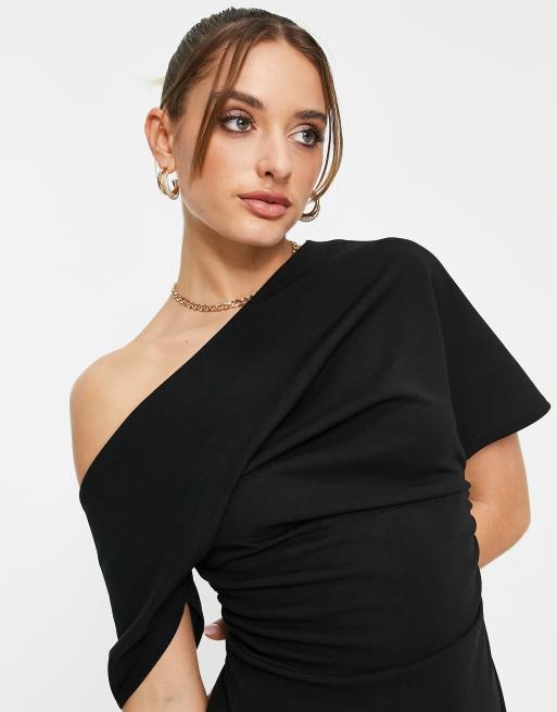 Asos pleated 2025 shoulder pencil dress