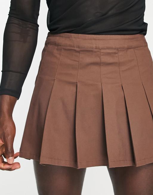 Brown skirt outlet pleated