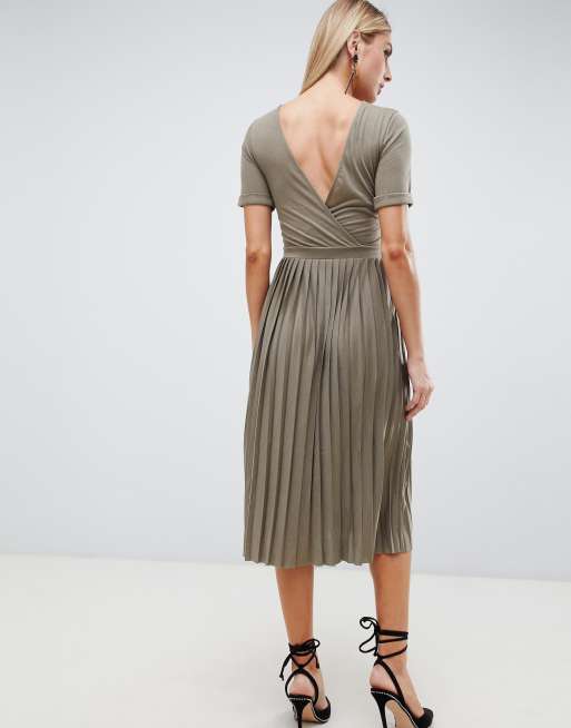 Asos pleated skirt dress sale