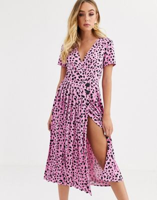 wallis pink leopard print dress