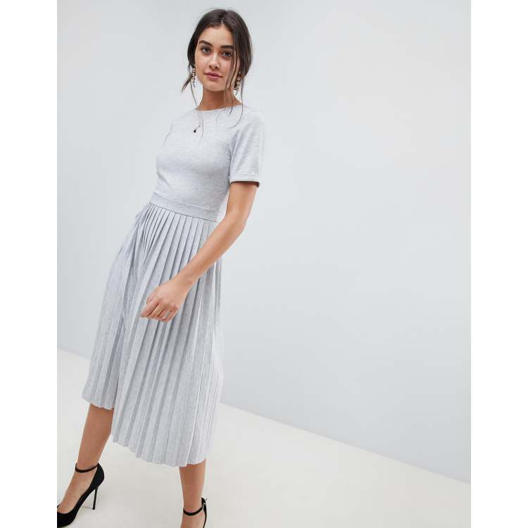 ASOS DESIGN pleated skirt midi dress