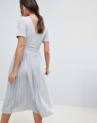 pleated skirt dress midi