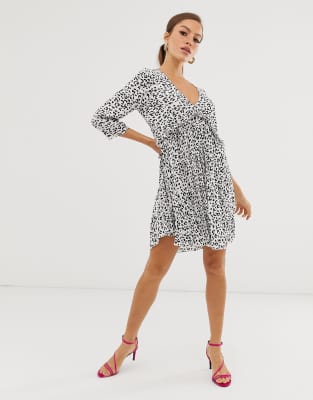 mini leopard pleated dress