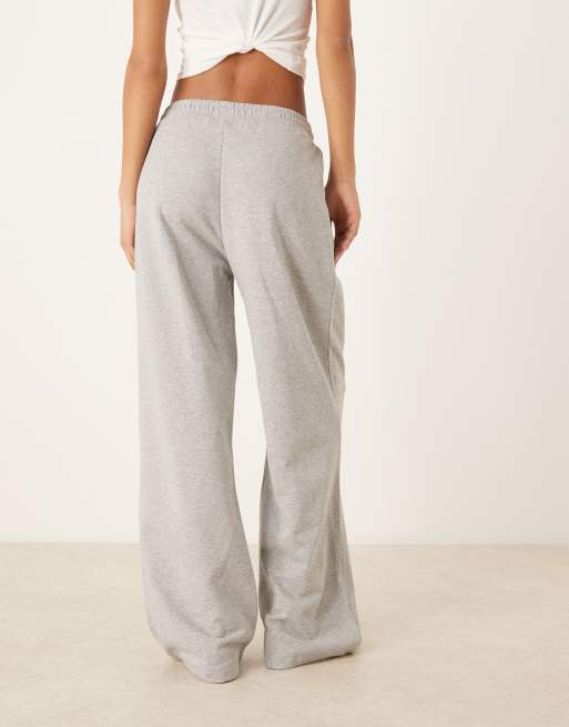 ASOS DESIGN pleated straight leg sweatpants in gray heather, 4 of 5
