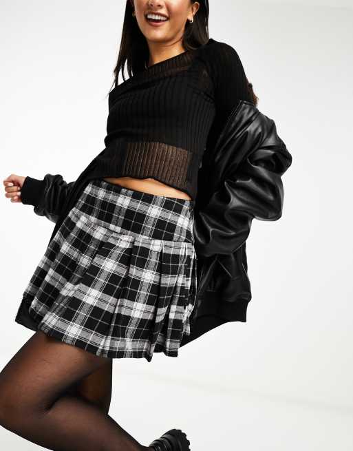 ASOS DESIGN pleated mini skirt in black