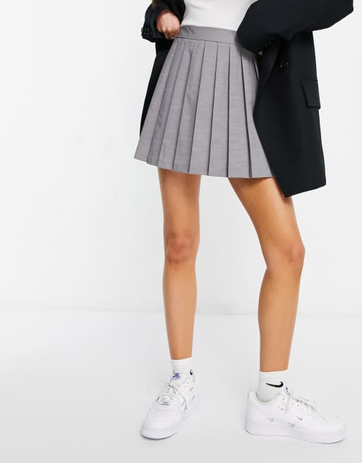 Light grey pleated on sale skirt