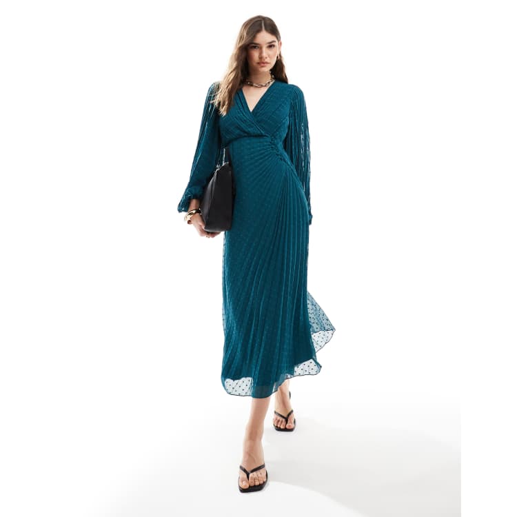 sachin and babi light blue dress Collection Ruffle-trim Dress In Chiffon For Women main image 0