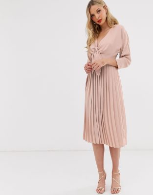 asos pleated dress midi