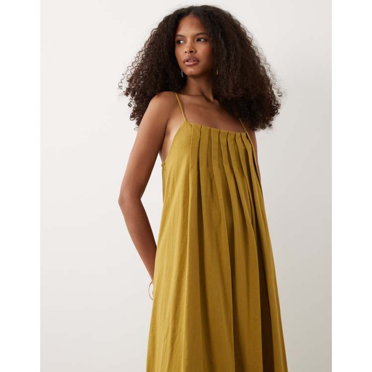 asos design pleated trapeze mini dress ASOS DESIGN Maternity pleated trapeze mini dress with tie sleeves