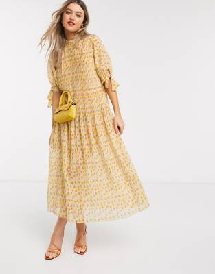 asos design pleated midi dress