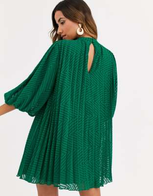 asos pleated trapeze mini dress