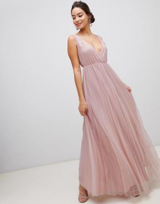 asos design tulle maxi dress