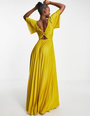 long sleeve maxi dress mustard