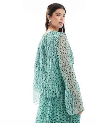 ASOS DESIGN PLEATED TWIST FRONT BLOUSE 