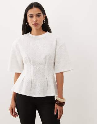 Asos Design Pleated Waist T-shirt In Animal Print