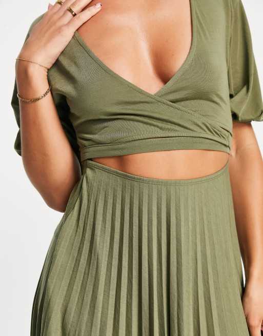 Asos design pleated outlet dress