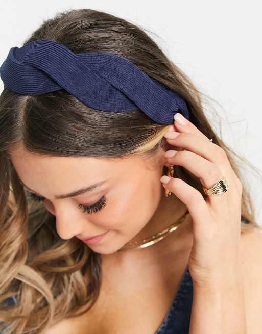 ASOS DESIGN – Pleciona opaska na głowę z prążkowanego aksamitu
