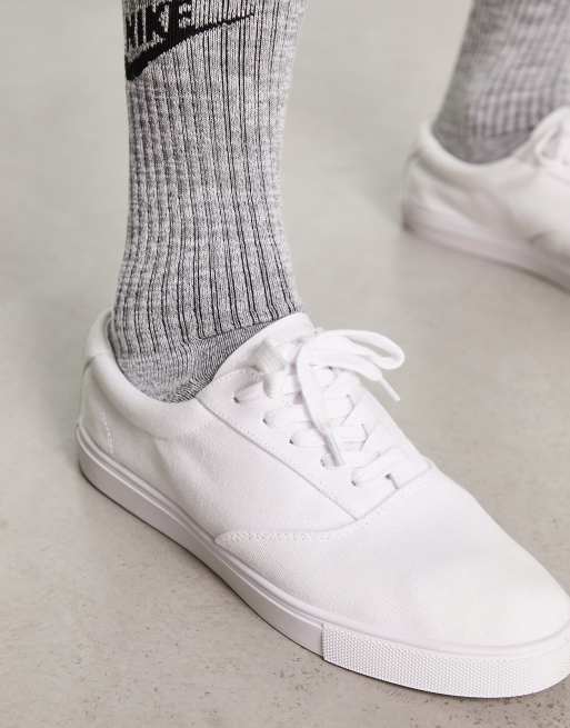 ASOS DESIGN plimsolls in white canvas