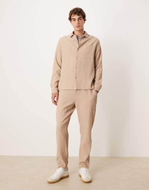 ASOS DESIGN – Plisowany zestaw w neutralnym kolorze - view 1