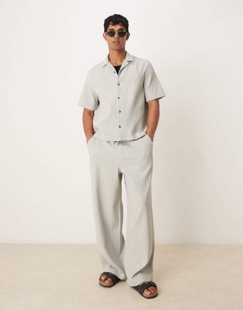 ASOS DESIGN plisse co-ord in grey - view 1