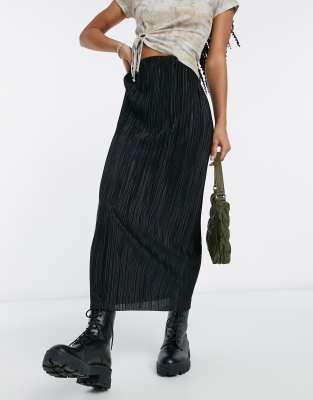 asos midi skirt black