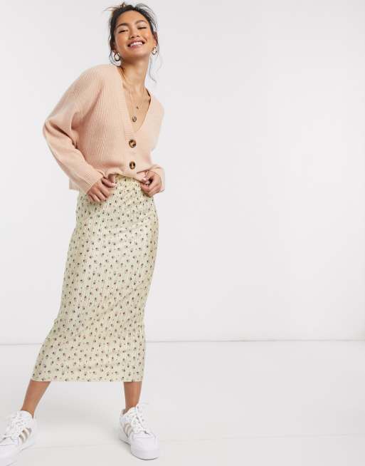 Asos floral hot sale midi skirt