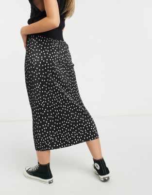 spotty midi skirt