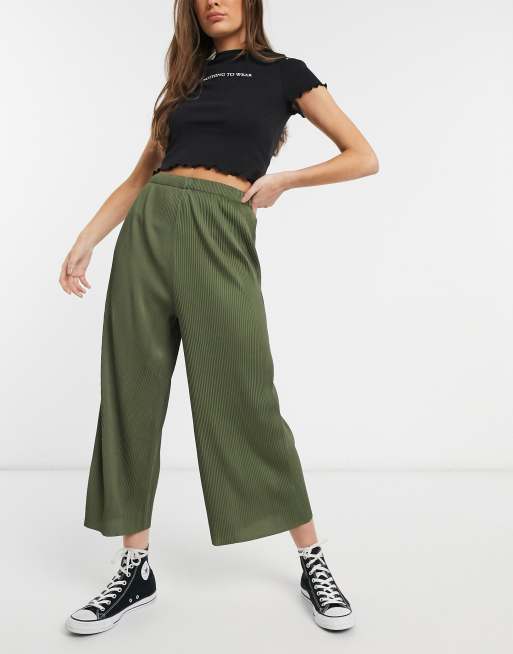 ASOS DESIGN plisse culotte pants