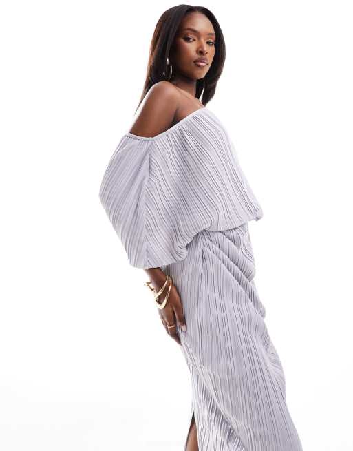 Asos fallen shoulder midi dress clearance