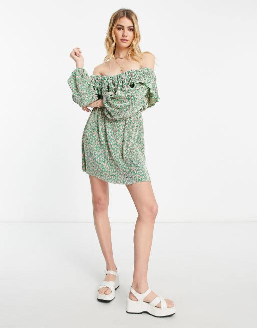 Asos green ditsy outlet dress