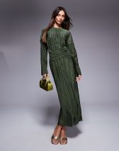 ◆Lulus◆Satin Long Sleeve Tiered Maxi ドレス 送料込 Cream Floral Burnout Dress - Lace-Up Maxi Dress - Bustier