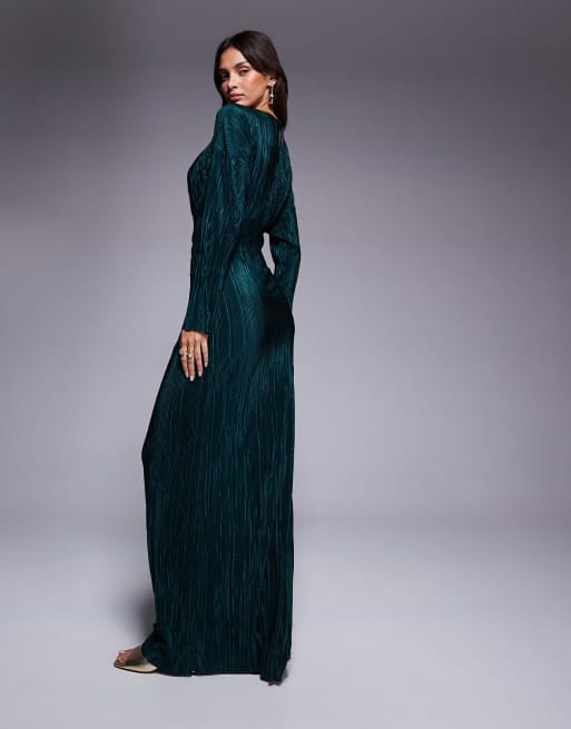 sachin and babi light blue dress Tina Holly Couture Designer TA803 Emerald Green Long Sleeve Formal Dre