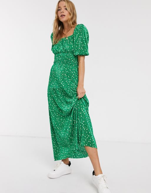 Asos green hot sale ditsy dress