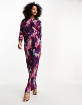 Flounce London satin plisse maxi dress in leopard print | ASOS