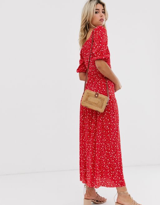 Robe a fleur discount rouge