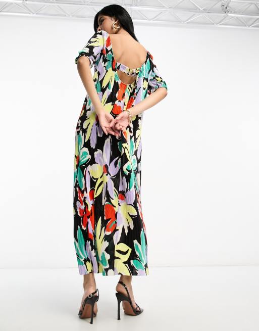 Asos black floral outlet maxi dress